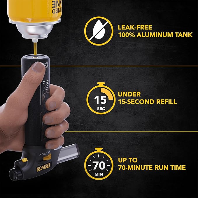 LEXIVON Butane Torch Lighter, Refillable Kitchen Cooking Torch | Self-Igniting - Image 4