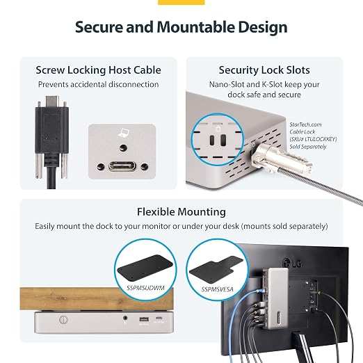 StarTech.com USB-C Docking Station, Triple 4K 60Hz Monitors, Driverless - Image 5