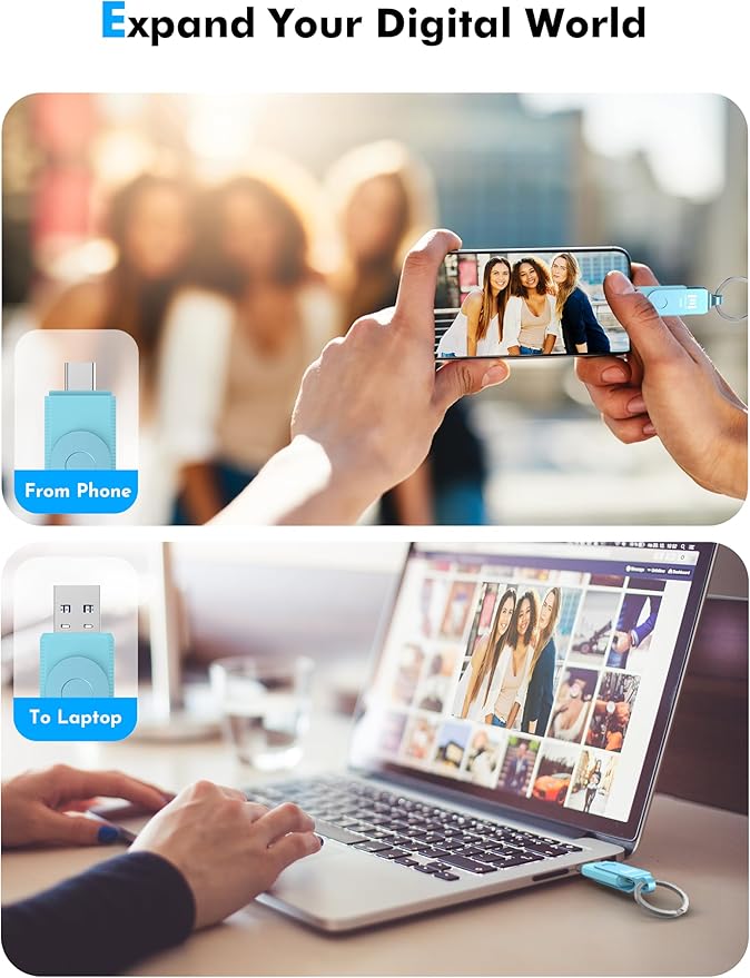MOSDART 256GB USB3.1 Fast Speed C and A Dual Flash Drive, exFAT Memory Stick - Image 8