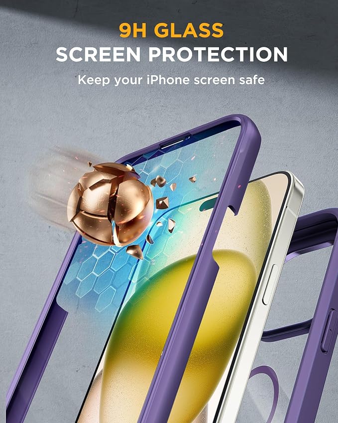 Miracase Glass Series for iPhone 15 Case Full-Body Magnetic Case - Image 4