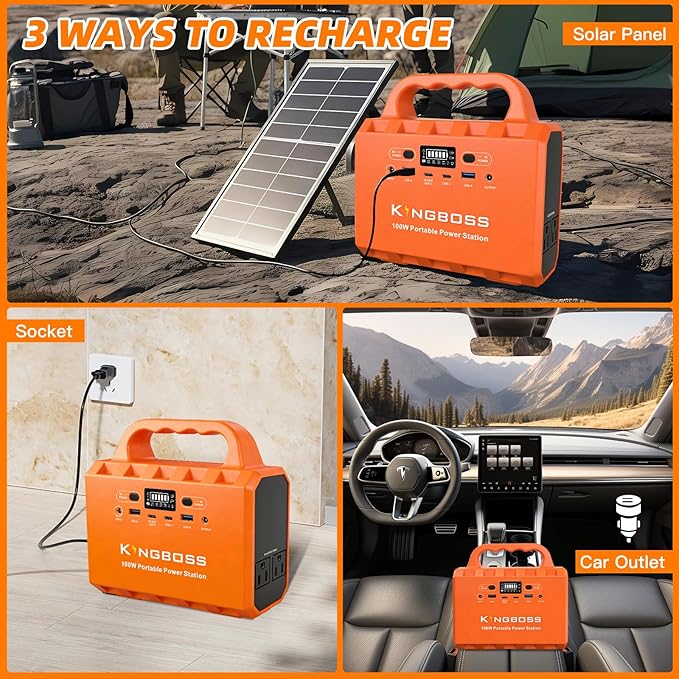 KINGBOSS 100W Portable Power Station, 96Wh LiFePO4 Battery Small Generator - Image 8
