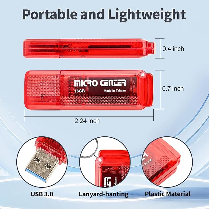 Micro Center SuperSpeed 2 Pack 16GB USB 3.0 Flash Drive Gum Size Memory Stick - Image 6