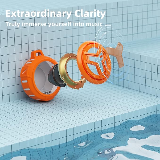 EBODA Bluetooth Shower Speaker, IPX7 Waterproof Portable Wireless Small Mini - Image 6