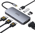 USB C to Dual HDMI Adapter, 7 in 1 USB C Docking Station to Dual HDMI by SeloreS-Global