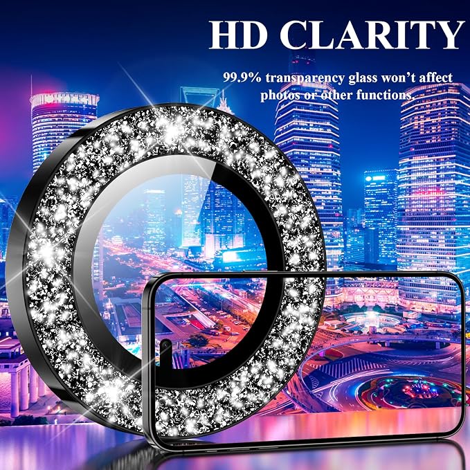 YWXTW Designed for iPhone 14 Pro/iPhone 14 Pro Max Camera Lens Protector Bling - Image 5
