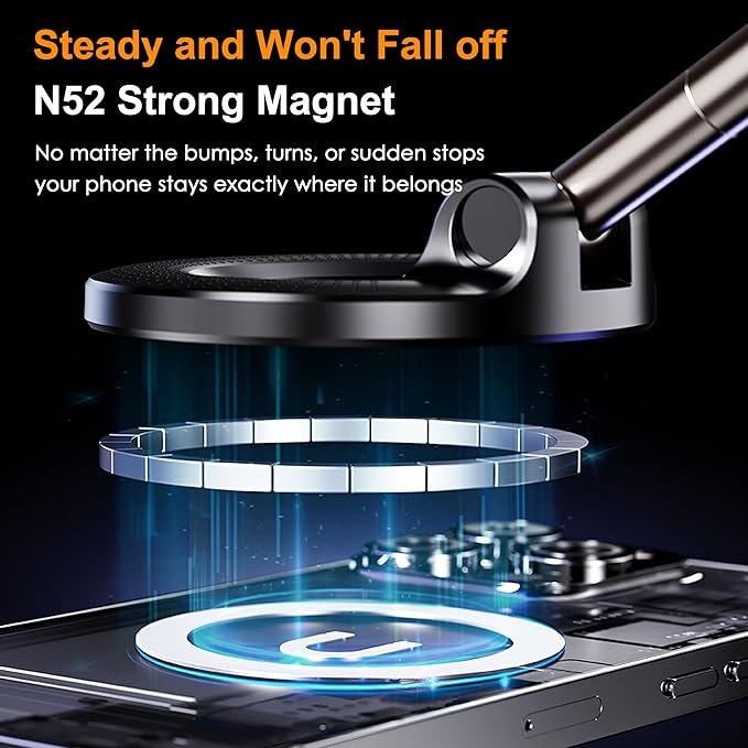 Vacuum Magnetic Car Phone Holder Foldable Mount - Image 6