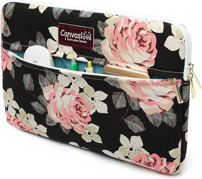 Canvaslove Pink Rose Pattern Laptop Sleeve Case Bag - Image 2