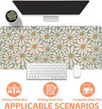 Mouse Pad Large Boho with Daisy Flowers Non-Slip Gaming Desk Mat with Stitched - Image 4