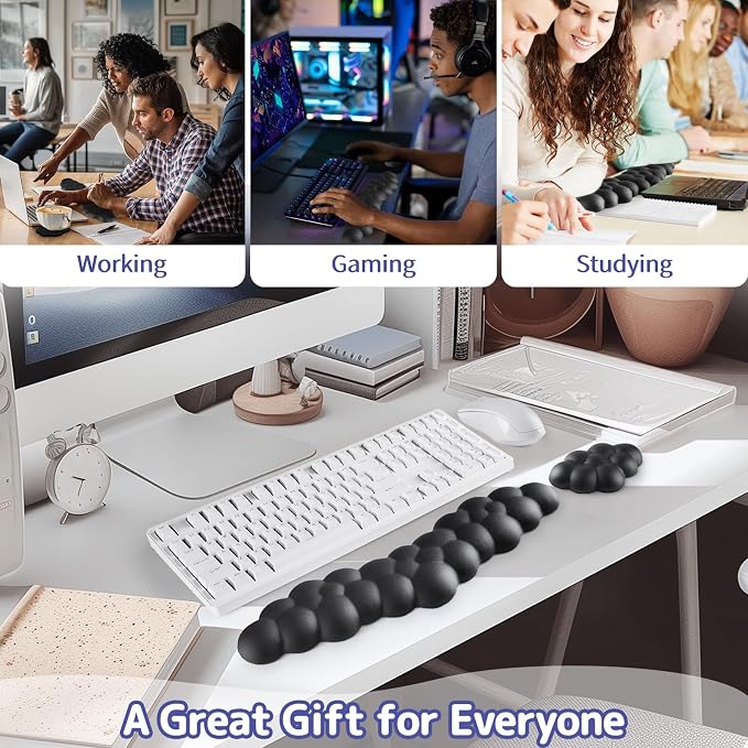 Cloud Wrist Rest for Keyboard and Mouse, Memory Foam PU Leather Keyboard Wrist - Image 6