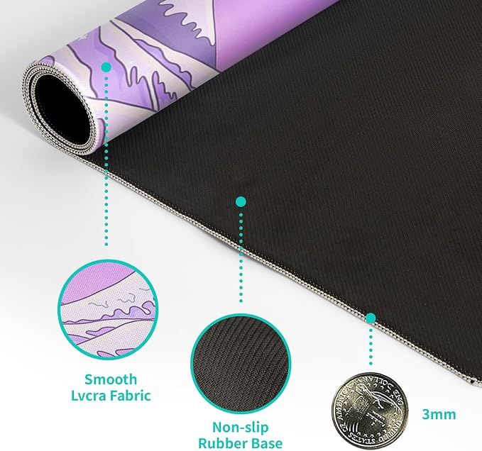 Purple Japanese Sea Wave Gaming Mouse Pad - Image 8