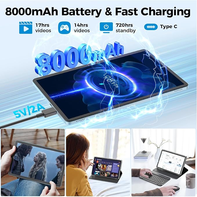 Android Tablet, 11 inch Android 15 Tablet - Image 6