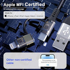 USB to USB-C and Lightning Cable 2 in 1 Coiled Cable Support Aple Carplay & - Image 4