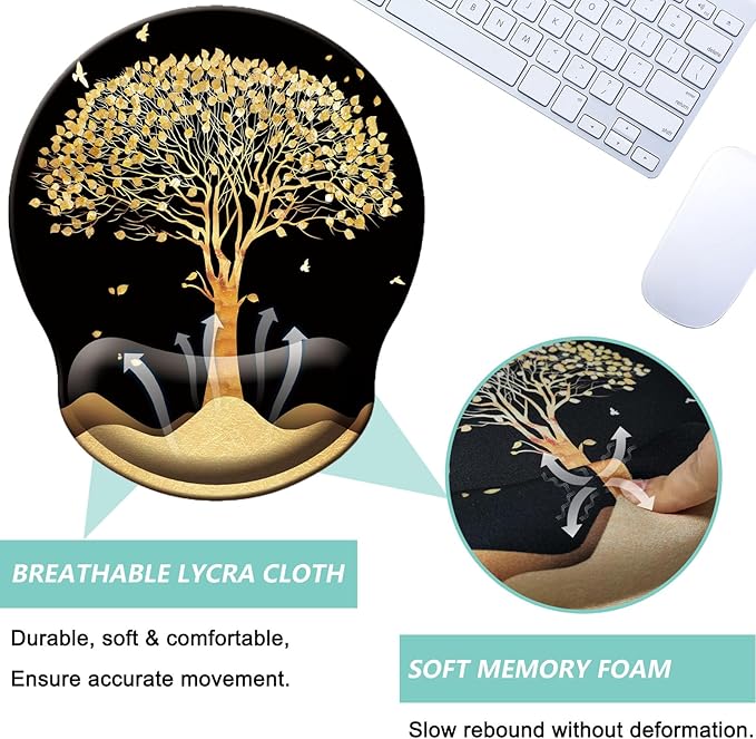 Mouse Pad with Wrist Support, Ergonomic Mouse Pad with Memory Foam Wrist Rest - Image 3
