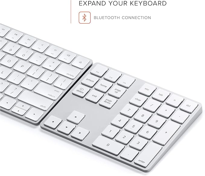 Satechi Bluetooth Extended Numeric Keypad, Slim Rechargeable 34-Key Numberpad - Image 2