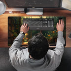 Anime Dark Green Plants Desk Mat Cute XXL Large Extended Mouse Pad Gaming - Image 7