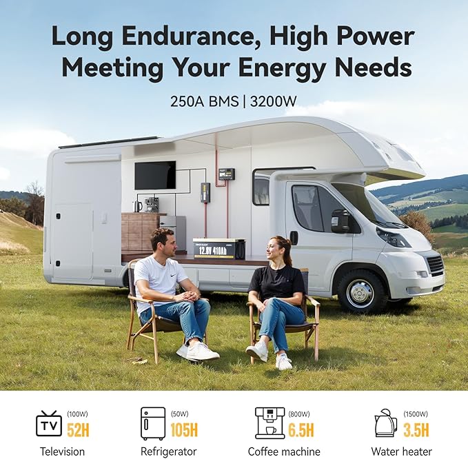 Power Queen 12.8V 410Ah LiFePO4 Battery, 5248Wh Energy Lithium Battery Built in - Image 4