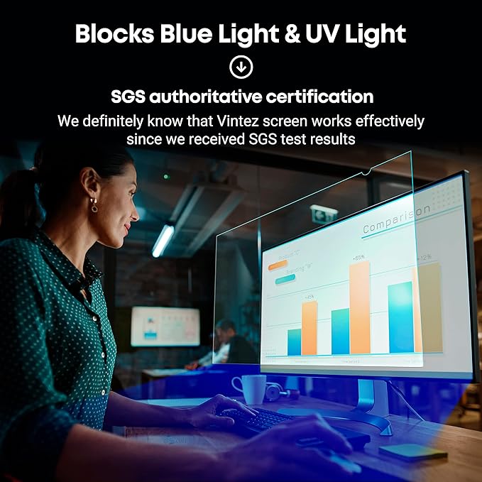 23.8 inch Blue Light Blocking Screen Protector Panel - Image 7