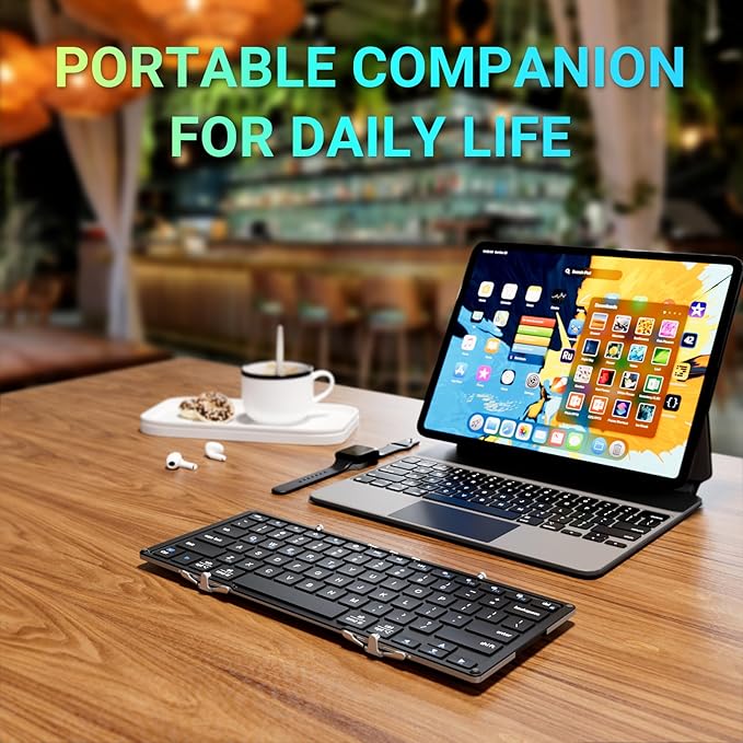 iClever Foldable Bluetooth Keyboard, BK05S Folding Wireless Portable Keyboard - Image 8