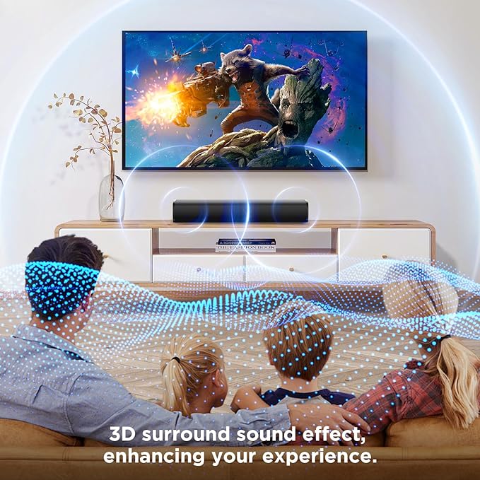 MZEIBO Sound Bar, 50W for Smart TV Bluetooth 5.3 Speaker 17 Inch TV Speaker - Image 4