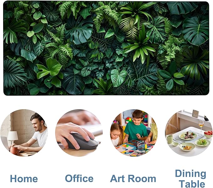 Large Mouse Pad Monstera Leaf Gaming Desk Pad Computer Keyboard Non-Slip - Image 5