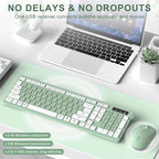 Wireless Keyboard and Mouse Combo, 2.4G Full Size Silent Keyboard - Image 2