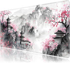 Japanese Cherry Blossom Large Mouse Pad, Gaming Keyboard Desk Pad, Extended by BAHDSISFA