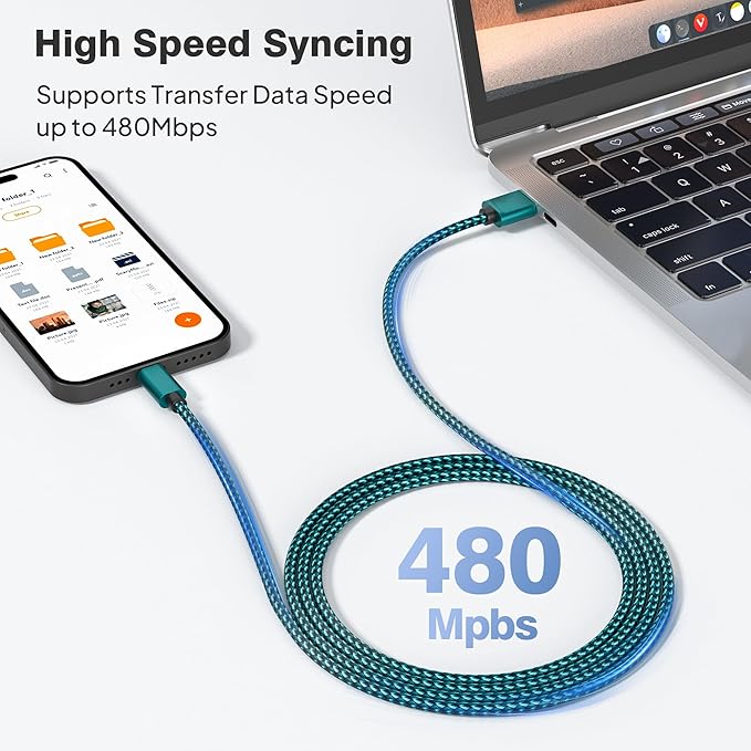 Elebase USB C Car Charger Cable 3 Pack 1.5/3.3/6.6FT, USBC Charging Cord - Image 3