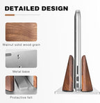 muso wood Vertical Laptop Stand, Walnut Laptop Holder Desktop Stand - Image 6