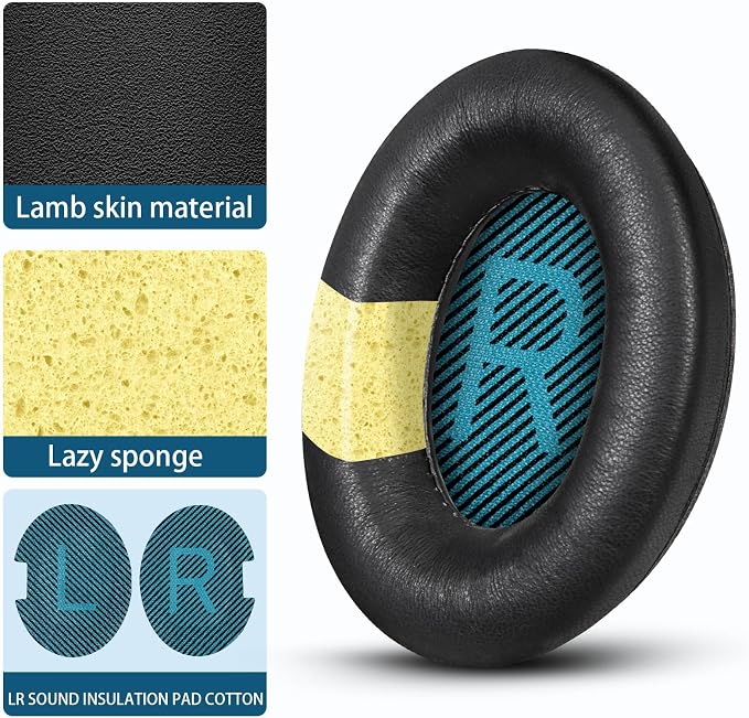 Headphones Replacement Ear Pads, Sheepskin Ear Cushions - Image 3