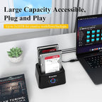 WAVLINK USB 3.0 and USB C to SATA Dual-Bay External Hard Drive Docking Station - Image 4
