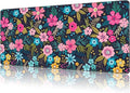 Mouse Pad Large Bright Colorful Flowers Non-Slip Game Desk Mat by NIYLYNSYN
