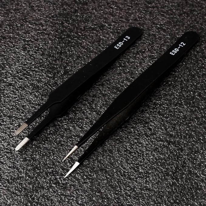 Precision ESD Anti-Static Tweezers, Jewelry-making, Laboratory Work - Image 4