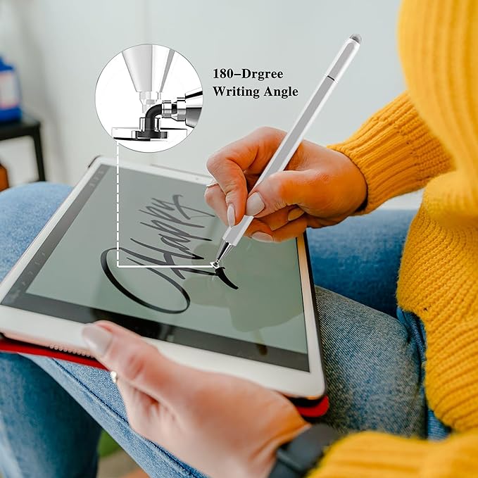Stylus Pens for iPad, Luntak 3 in 1 Ballpoint Pen, Fiber Tip & Clear Disc - Image 7