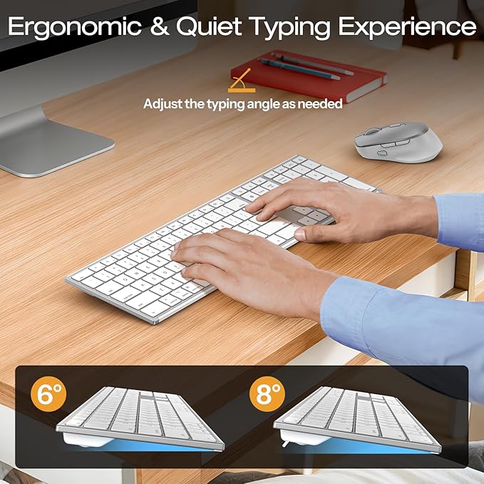 Full-Size Metal Wireless Keyboard and Mouse - Image 6