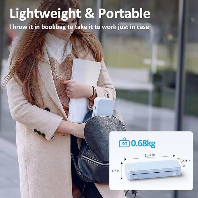 Inkless Portable Printer for Travel, Wireless Thermal Printer Supports 8.5" x - Image 4