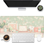 Desk Pad, Kawaii Anime Style Desk Mat, 31.5"x15.7" Extended Big Computer by KOAIWPAE