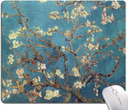 Almond Blossoms Van Gogh Mouse Pad, Oil Painting Flowers Mouse Mat, Square by Hokafenle