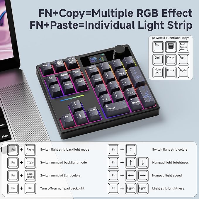 BOYI TD31Pro Mechanical Number Pad, RGB HotSwap Numpad - Image 5