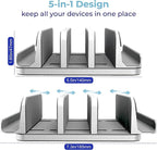 Adjustable Laptop Stand, 5 Slots, Aluminum Space-Saving, - Image 3