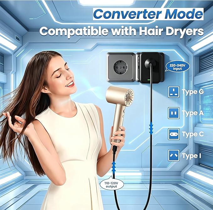 220V to 110V Voltage Converter US to Europe - Image 2
