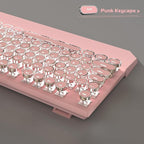 MageGee Typewriter Mechanical Gaming Keyboard, Retro Punk Pink Round Keycaps - Image 3