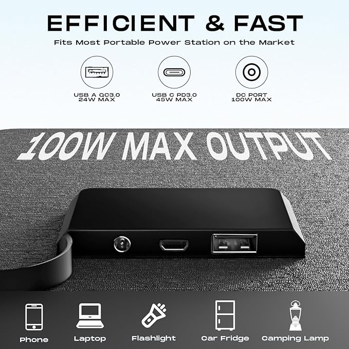 MARBERO 100W Portable Solar Panel 100 Watt 20V Foldable Solar Panel Charger - Image 5