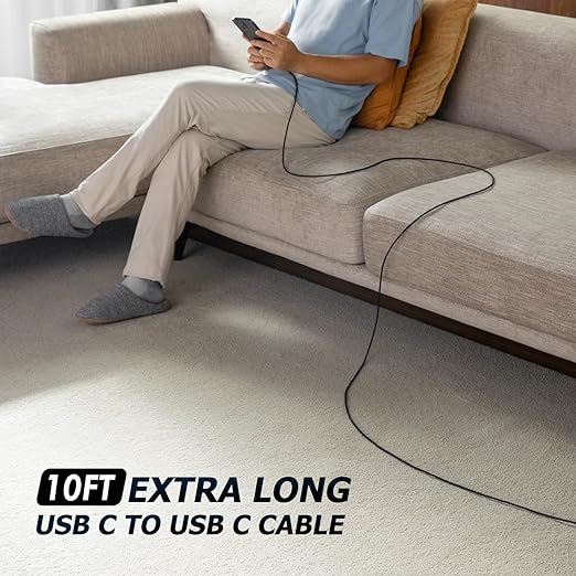 Long USB C to USB C Cable 10FT 2Pack, USB C Charger Cable 100W Fast Charging - Image 5