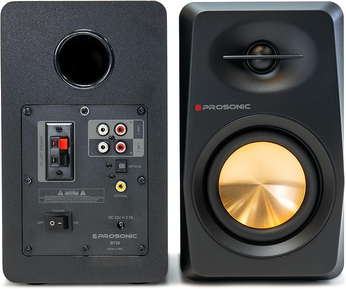 Prosonic BT30 Active Powered Bluetooth Bookshelf Speakers, Studio Monitor - Image 2