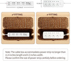 Cable Management Box, Desk Handwoven Rattan Cord Hider Organizer Box - Image 5