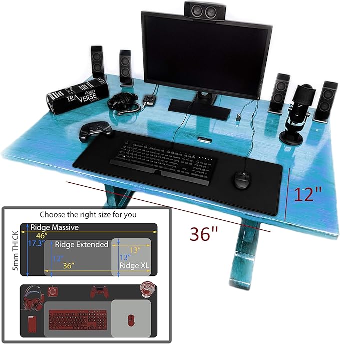 Gaming Mouse Pad Extended 36 inch | 36x12x0.20 Extra Thick | Black | Stitched - Image 7