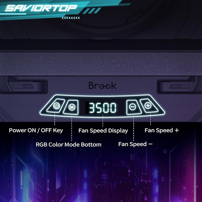 Brook Saviortop Gaming Laptop Cooler, IC Core Cooling Pad - Image 8