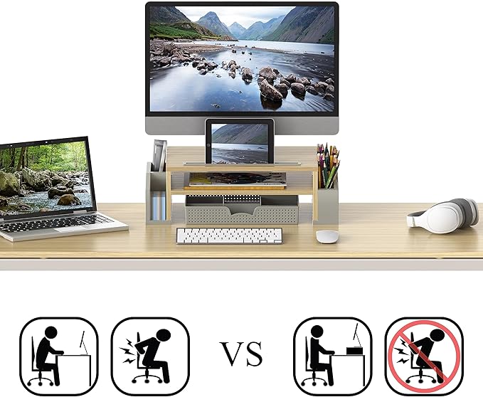 Simple Houseware Desk Monitor Stand Riser - Image 3