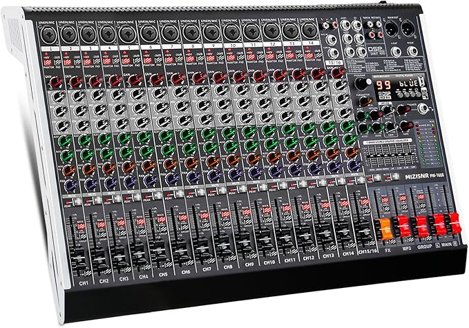 16 Channel Audio Mixer Professional Sound Mixing Board by MIZISNR
