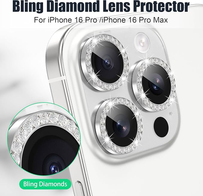 AGVEE 3+3 6 Pack for iPhone 16 Pro 6.3" / 16 Pro Max 6.9" Camera Lens Cover - Image 4